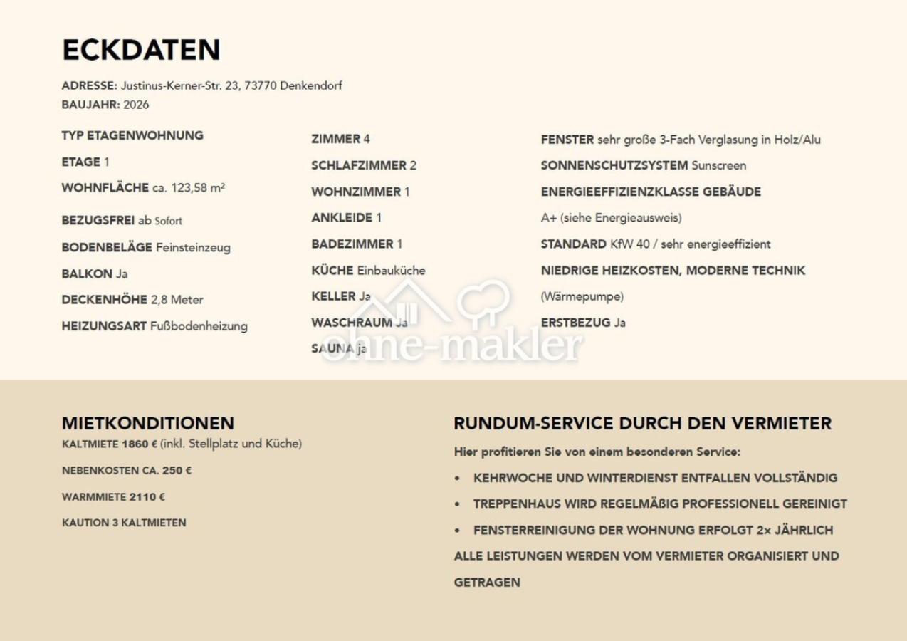Eckdaten & Inklusivleistungen