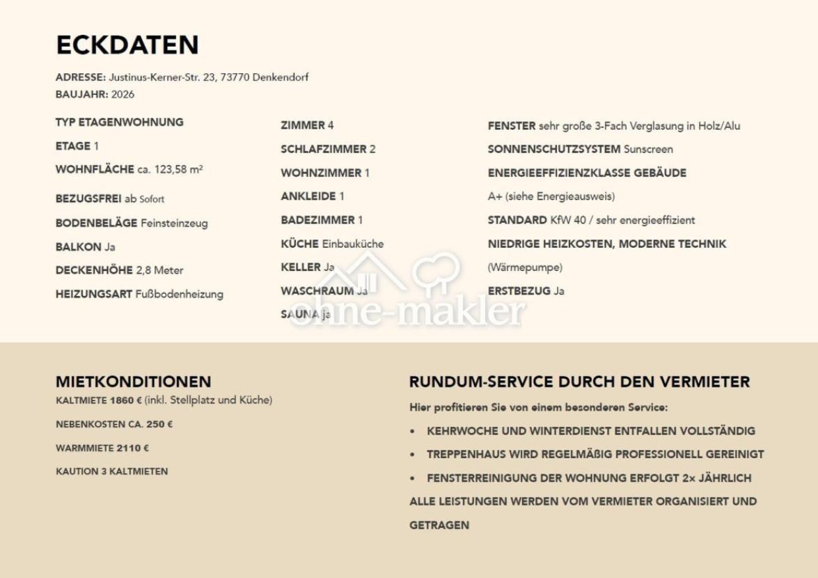 Eckdaten & Inklusivleistungen