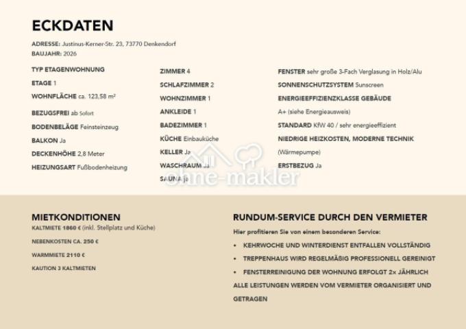 Eckdaten & Inklusivleistungen