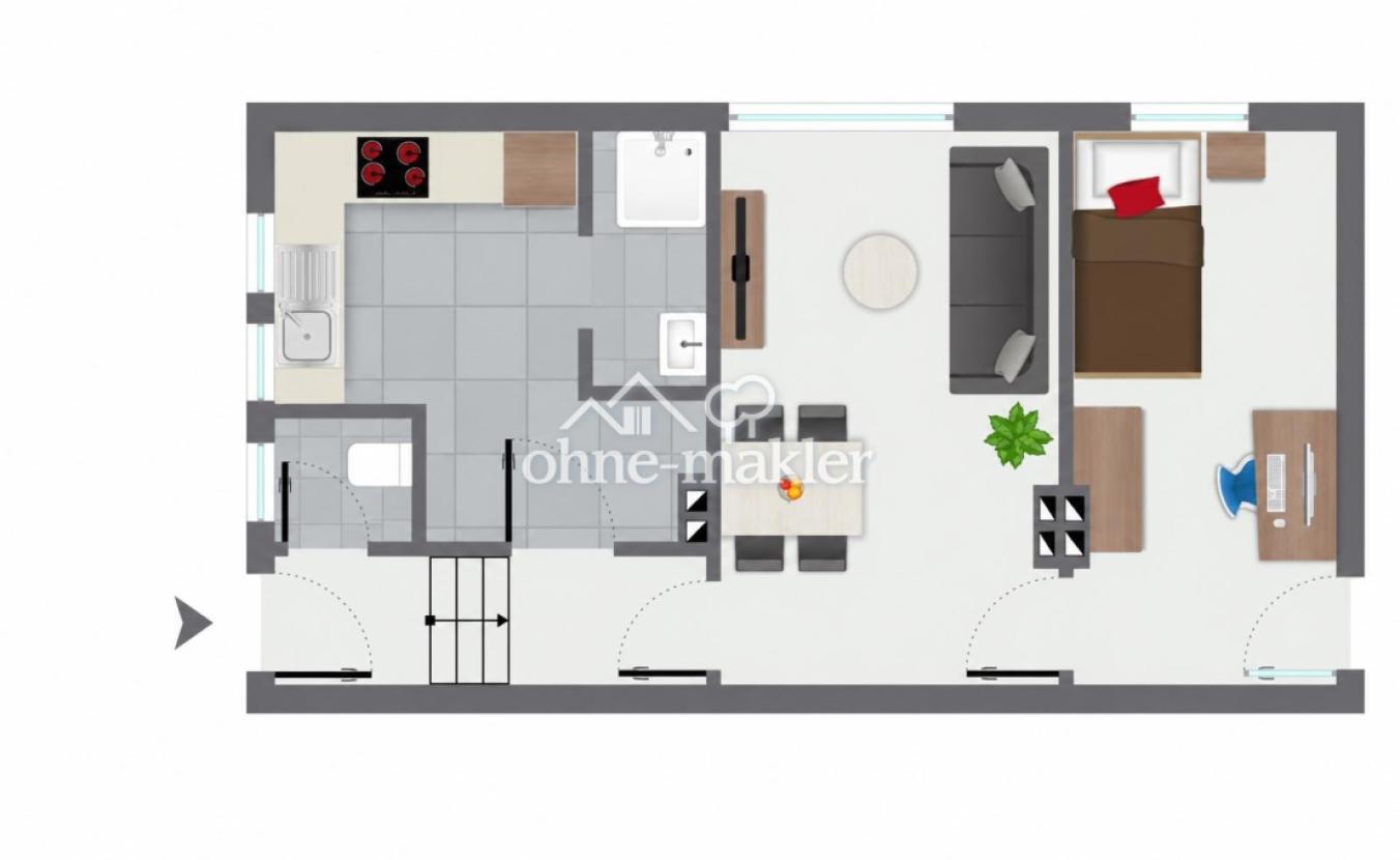 Grundriss-Skizze Wohnung grob