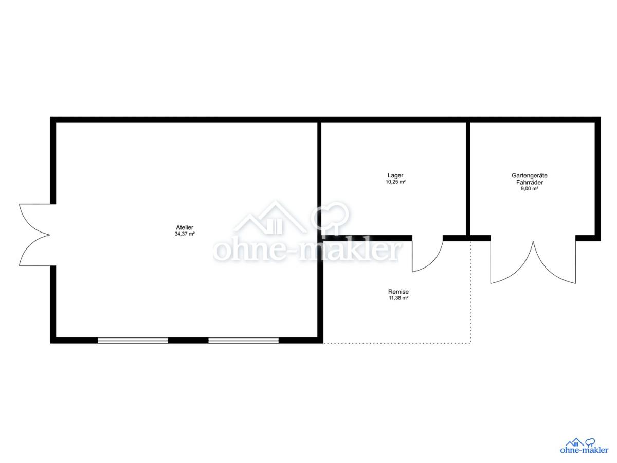 Atelier/ Werkstatt, Nebenräume