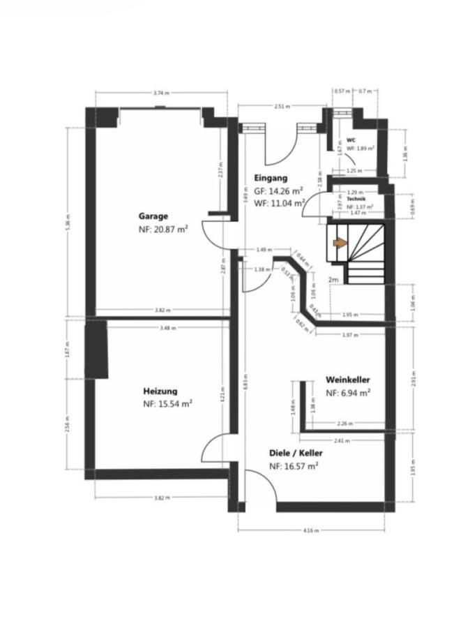 Grundriss Skizze EG/ Keller