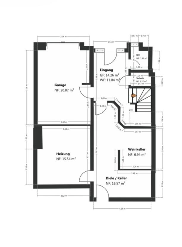 Grundriss Skizze EG/ Keller
