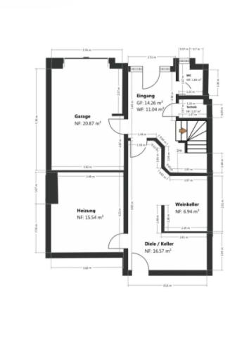 Grundriss Skizze EG/ Keller