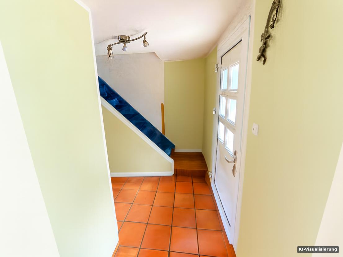 KI-Visualisierung – Eingang Wohnzimmer Altbau