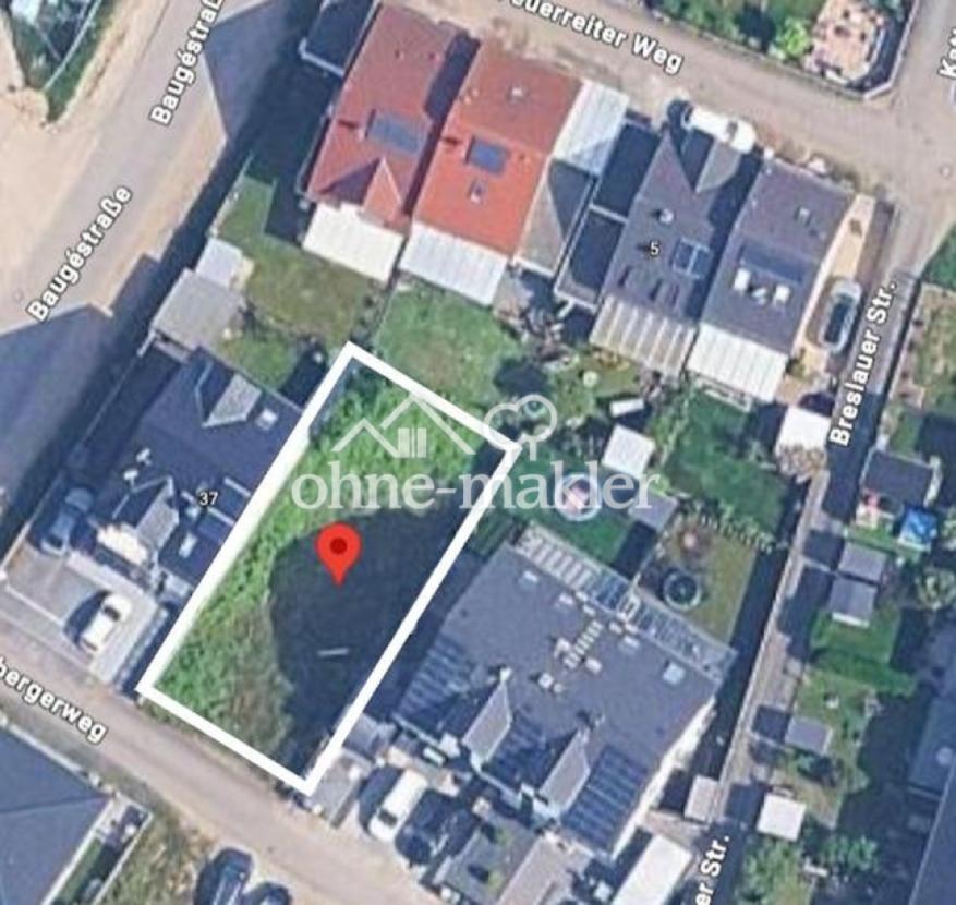 Luftbild mit Grundstücksmarkie