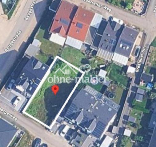 Luftbild mit Grundstücksmarkie