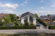 Straßenperspektive EFH - KI-Visualisierung 