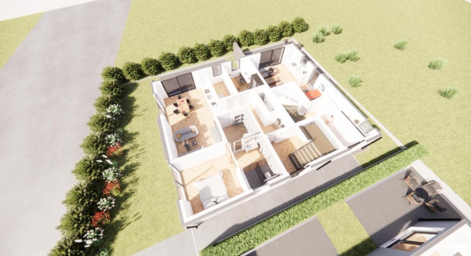 Ansicht von oben EG Haus 1-3