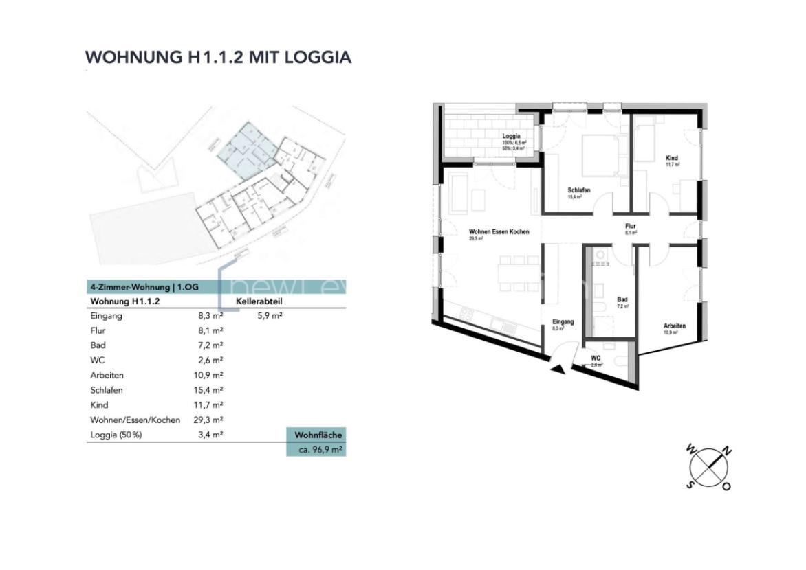Wohnung H1.1.2 mit Loggia