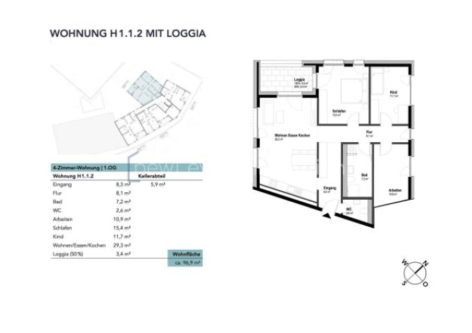 Wohnung H1.1.2 mit Loggia