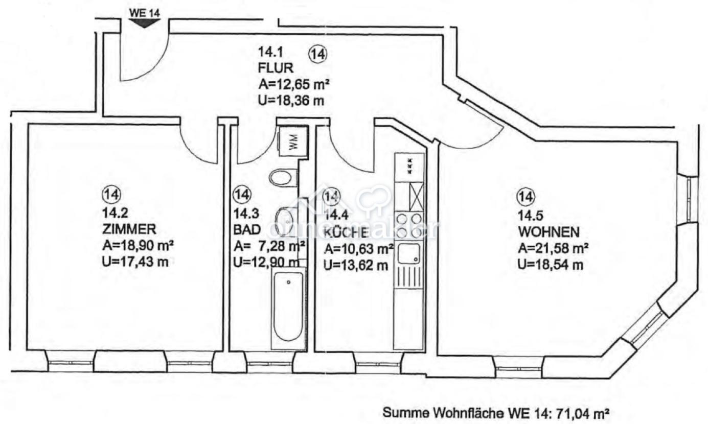 Wohnungsgrundriss WE14