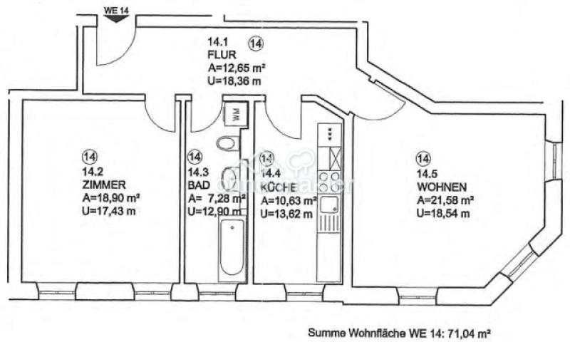 Wohnungsgrundriss WE14