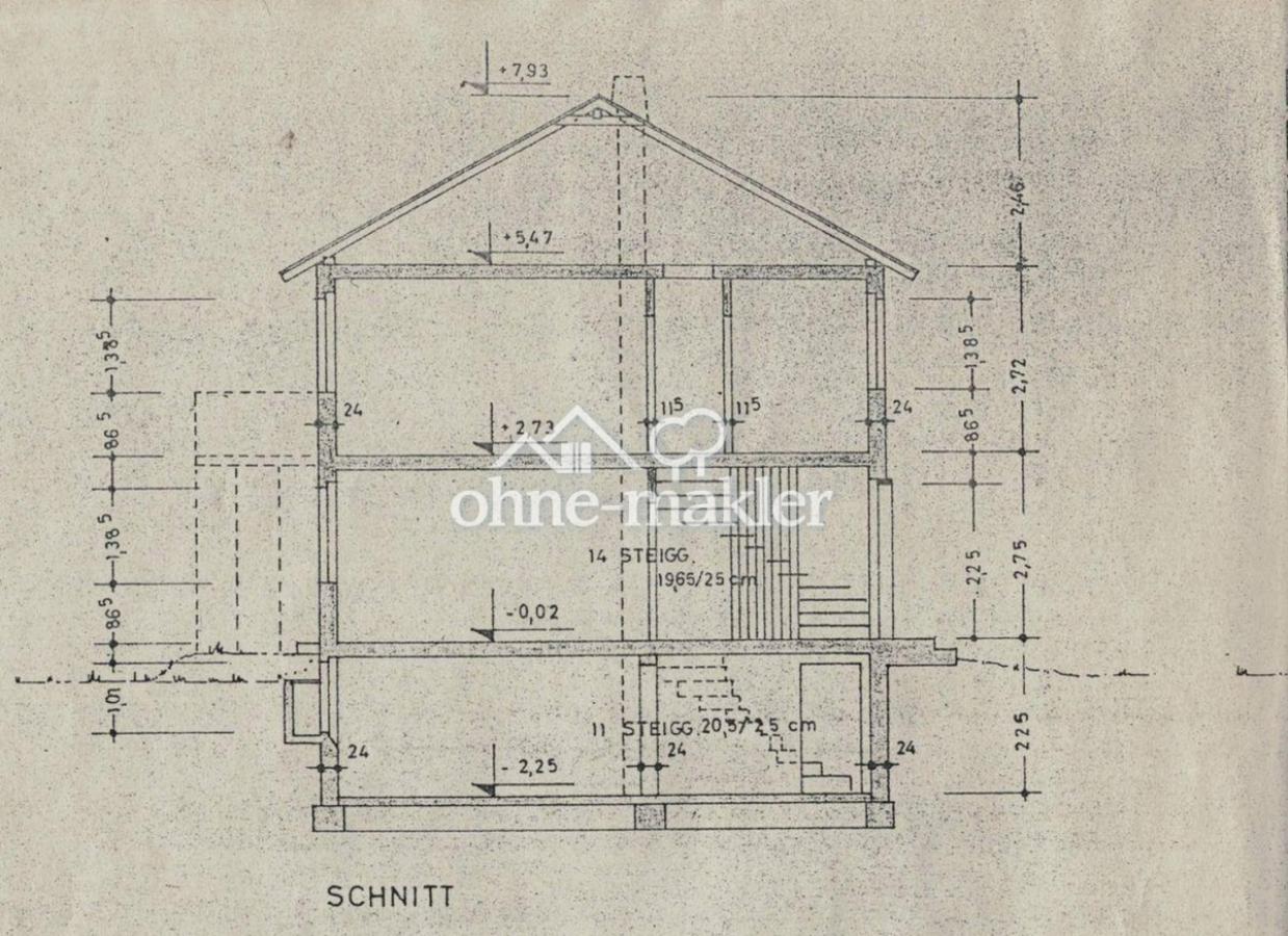 Hausschnitt vor Ausbau