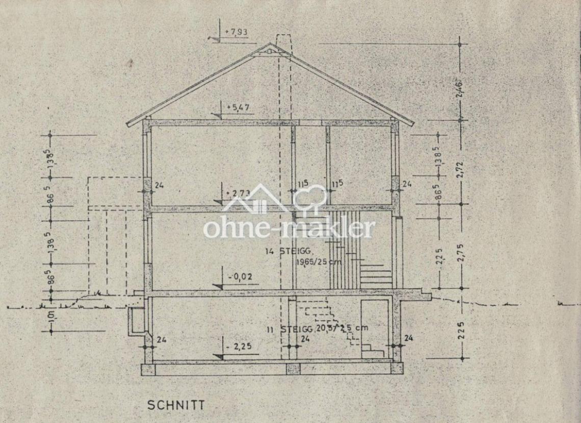 Hausschnitt vor Ausbau