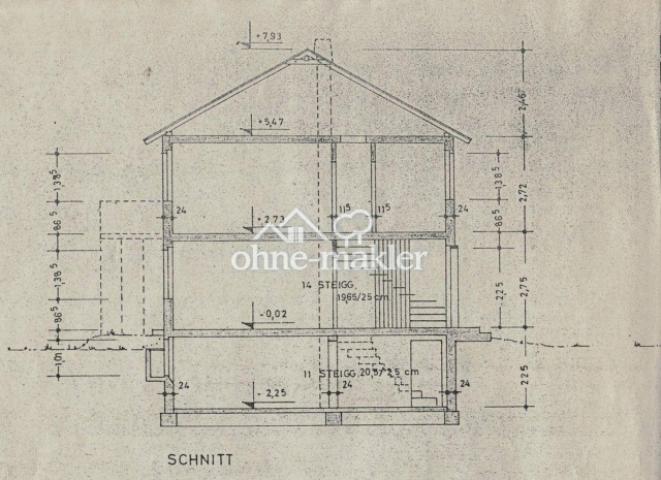 Hausschnitt vor Ausbau
