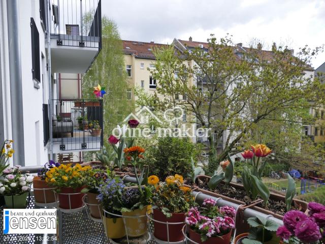 Blick vom Balkon in den Hof