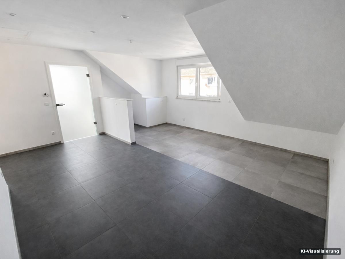 KI-Visualisierung – DG vermietete Wohnung - WZ/EZ
