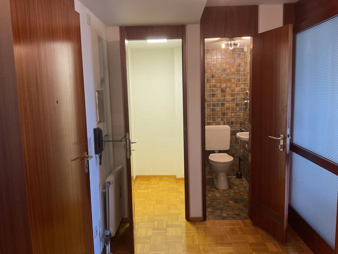 Eingangsbereich mit WC und Abstellraum in der Wohnung