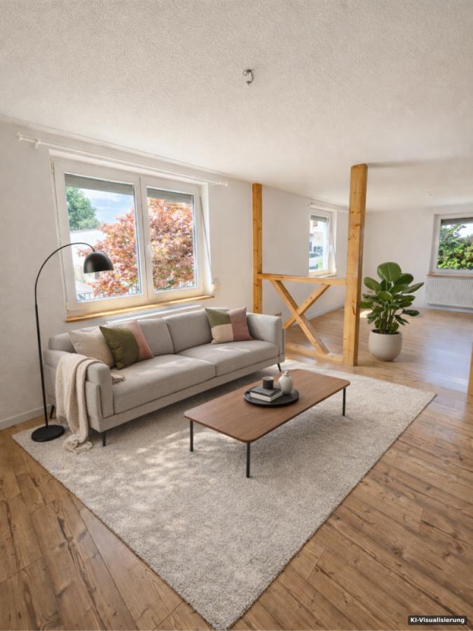 KI-Visualisierung – Wohnzimmer (Home Staging) EG