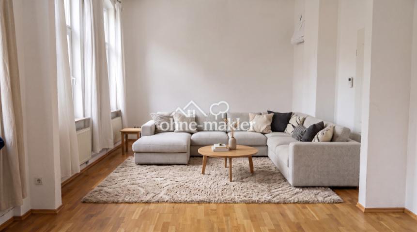 Wohnzimmer möbliert (KI)