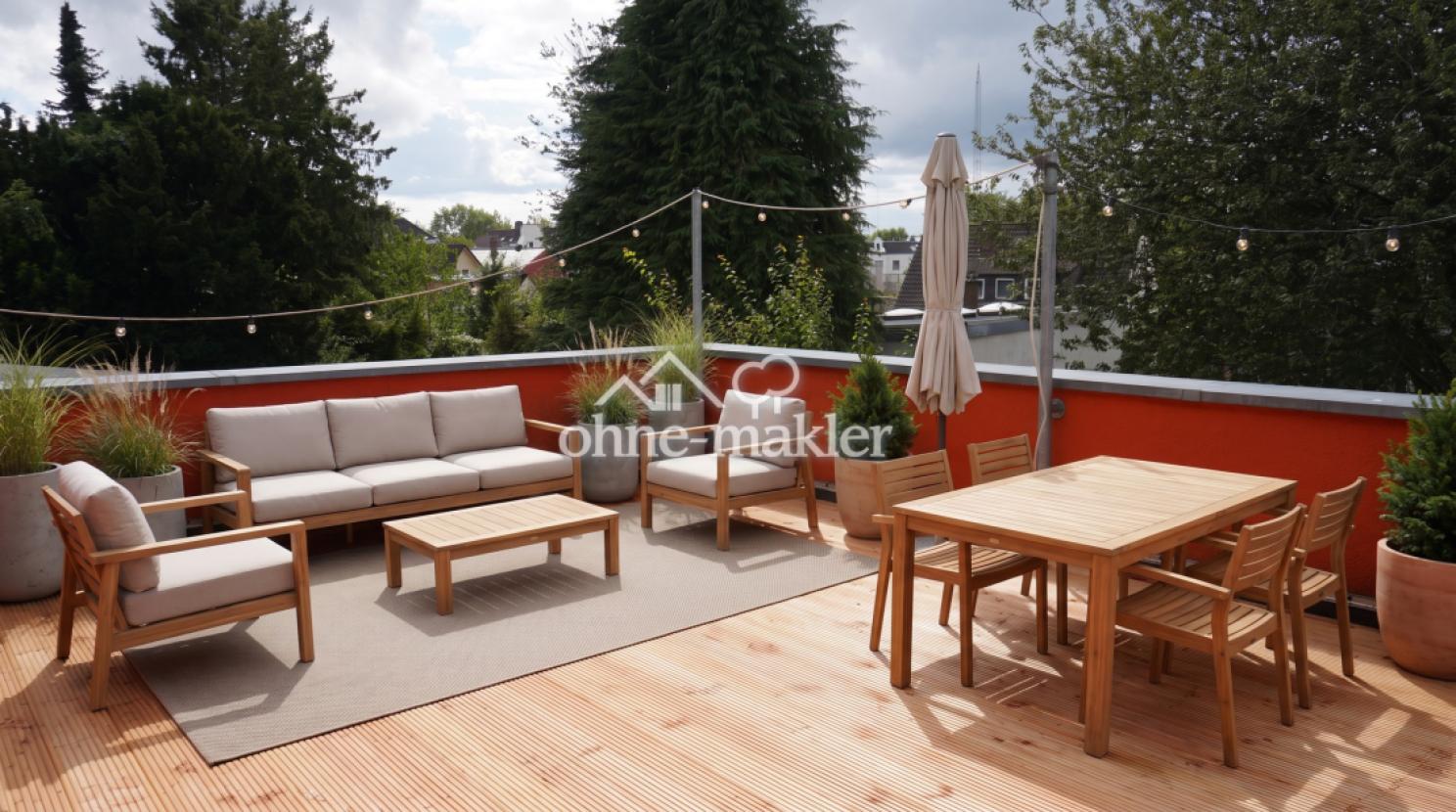 Dachterrasse 30qm Süd-west 