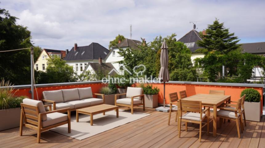 Dachterrasse Blick ins Grüne