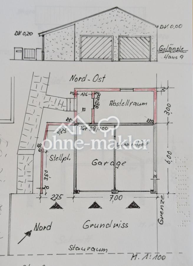 Doppelgarage, Carport, Abstell