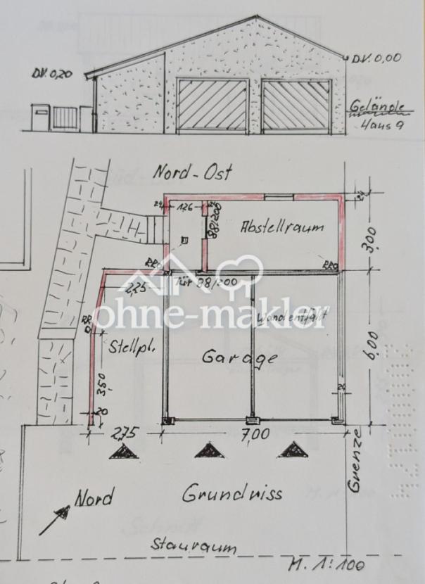 Doppelgarage, Carport, Abstell