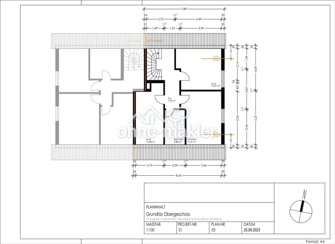 Grundriss Obergeschoss