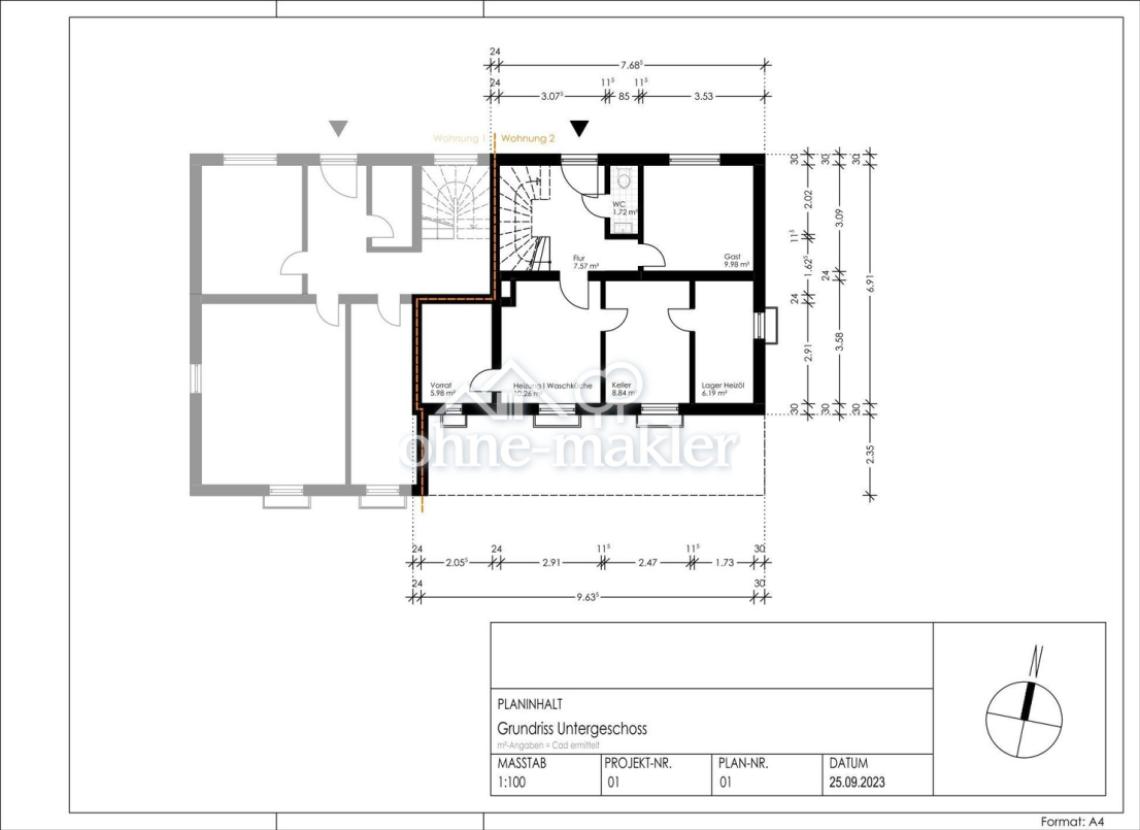 Grundriss Untergeschoss