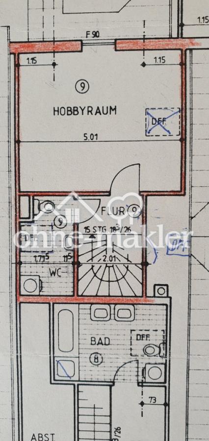 Grundriss Wohnung oben