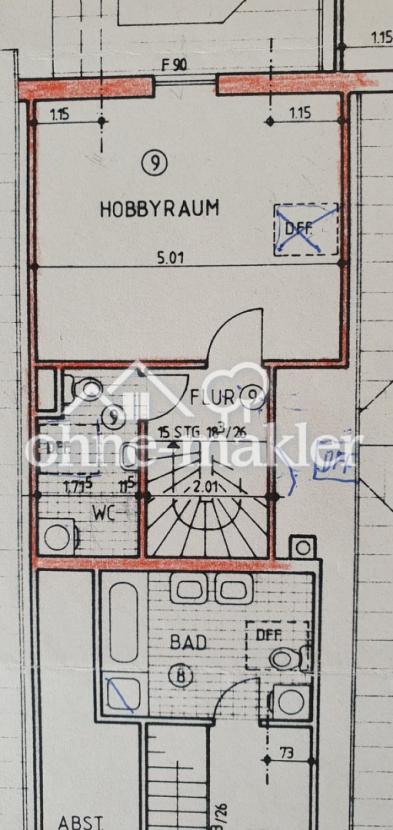 Grundriss Wohnung oben