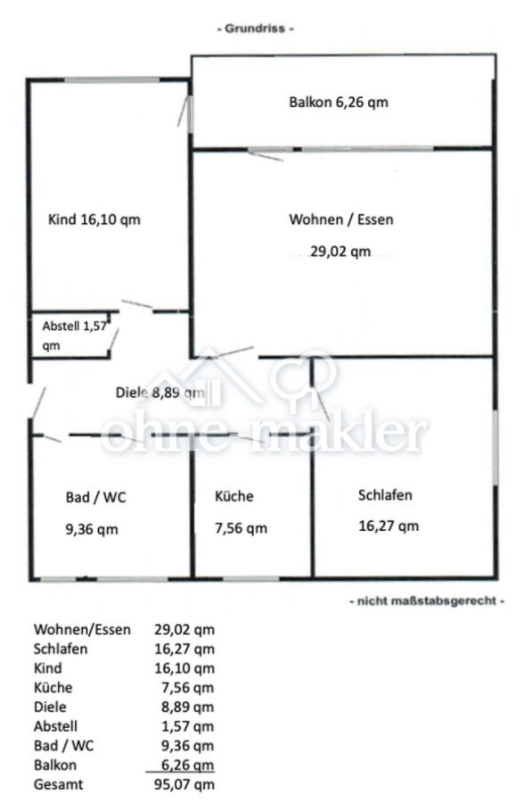 Grundriss der Wohnung
