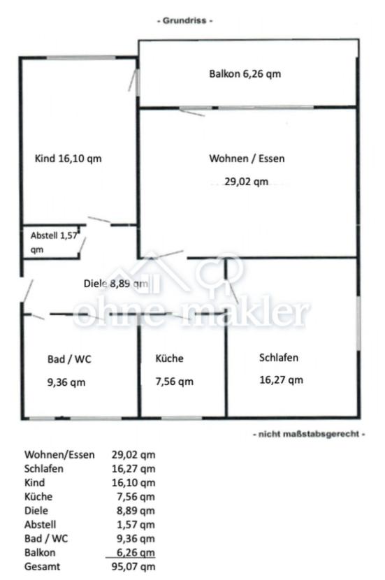 Grundriss der Wohnung