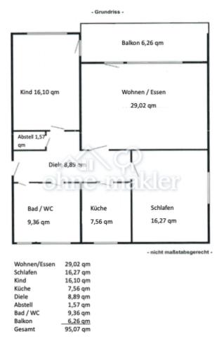 Grundriss der Wohnung