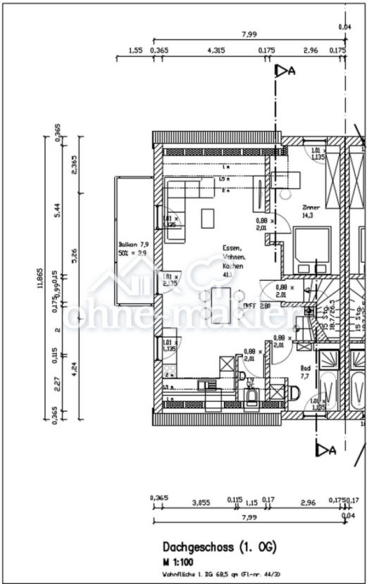 Dachgeschoss (1.OG) Grundriss