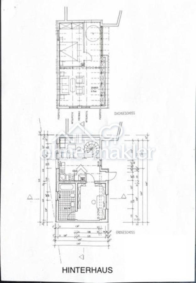 Hinterhaus Grundriss EG, DG