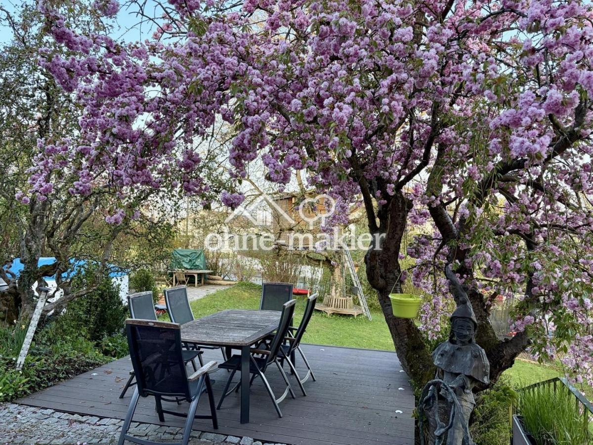 Blick aus WZ auf Terrasse 