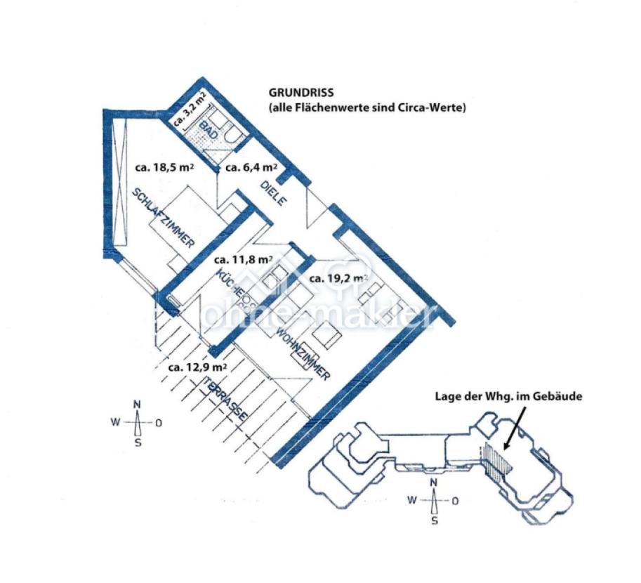 Grundriss und Lage im Haus