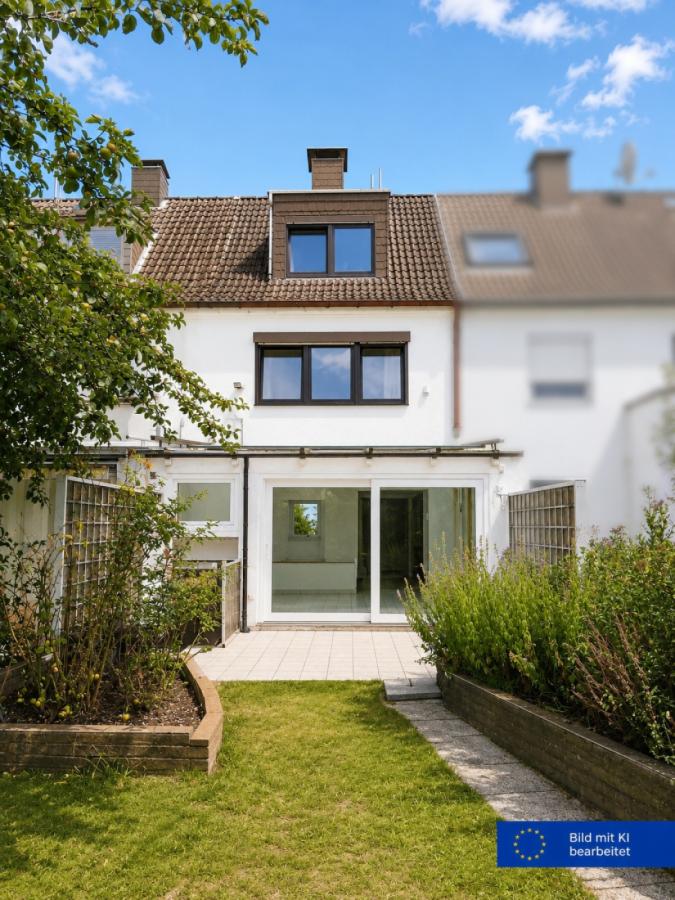 Hausansicht Garten KI modifizi