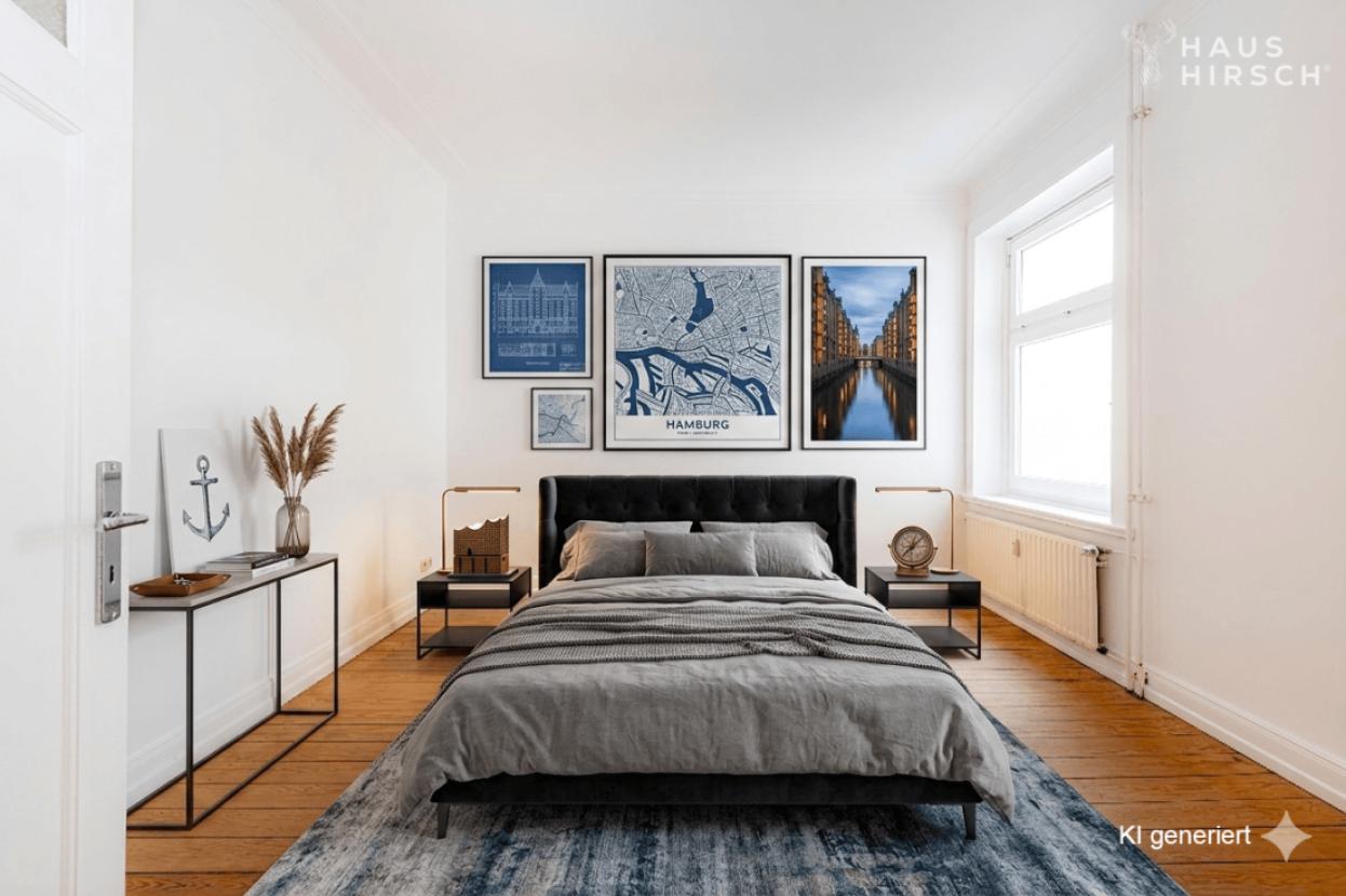 Schlafzimmer (digital möbliert)
