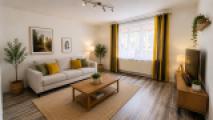 Wohnzimmer EG mit Einrichtungsbeispiel