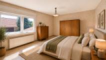 Schlafzimmer 3 virtuell möbliert zur Veranschaulichung