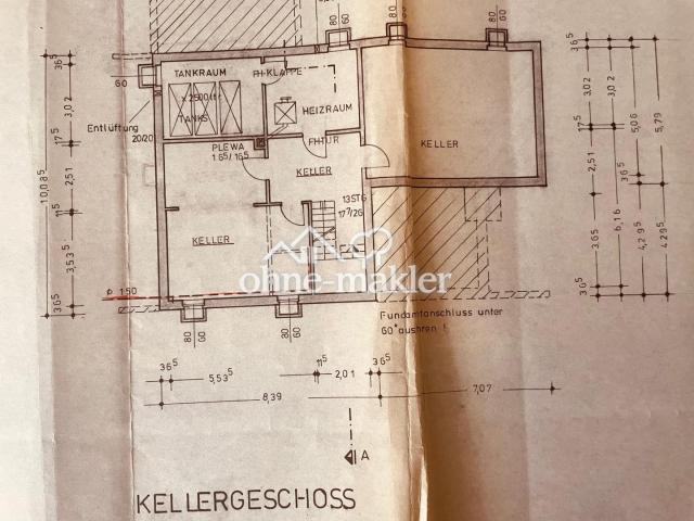 Grundriss Keller