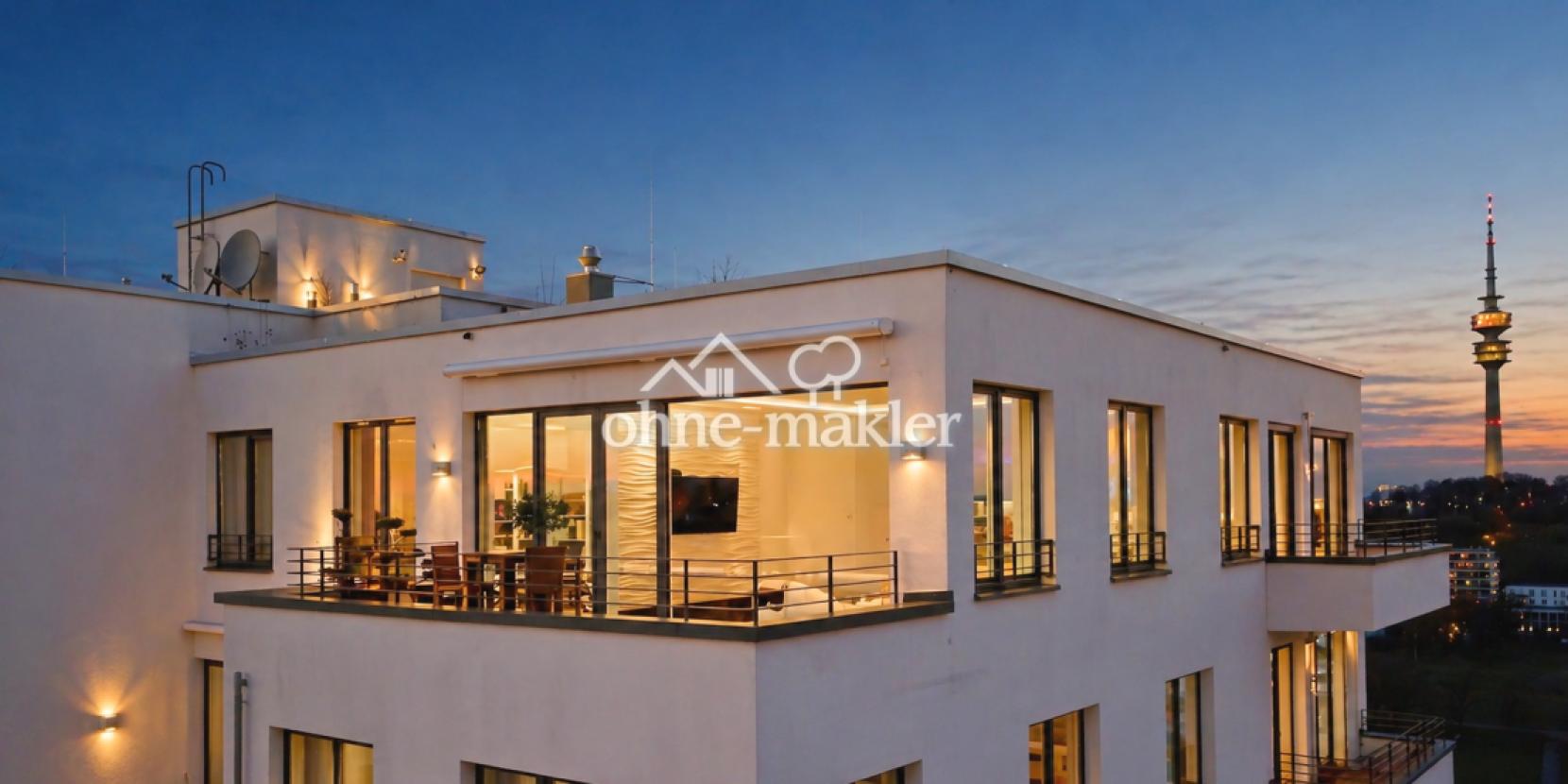 Penthouse Ebene am Abend