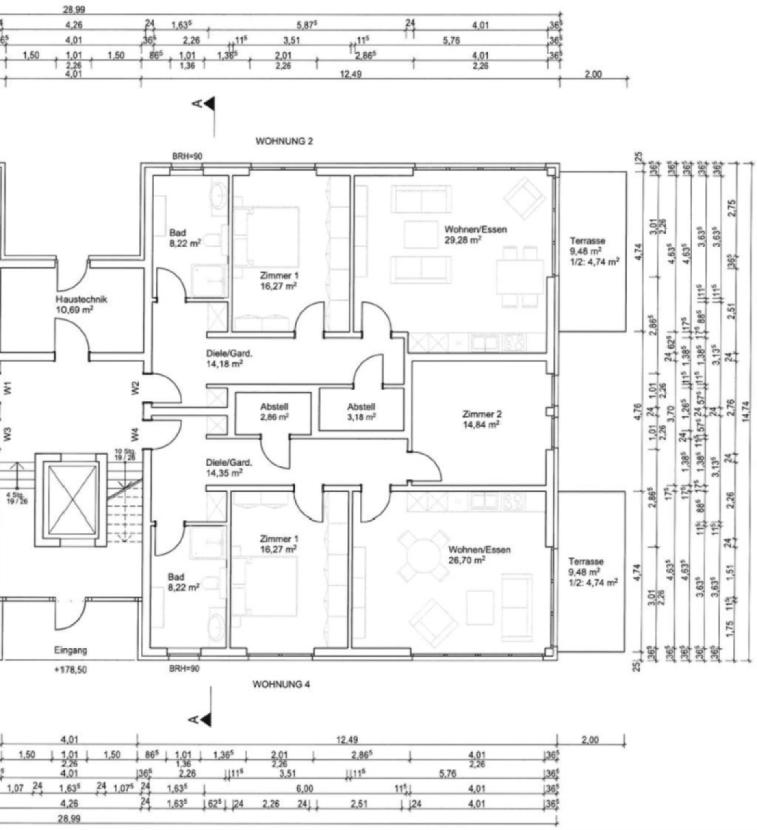 Grundrisse 2 Zimmer / 3 Zimmer WE