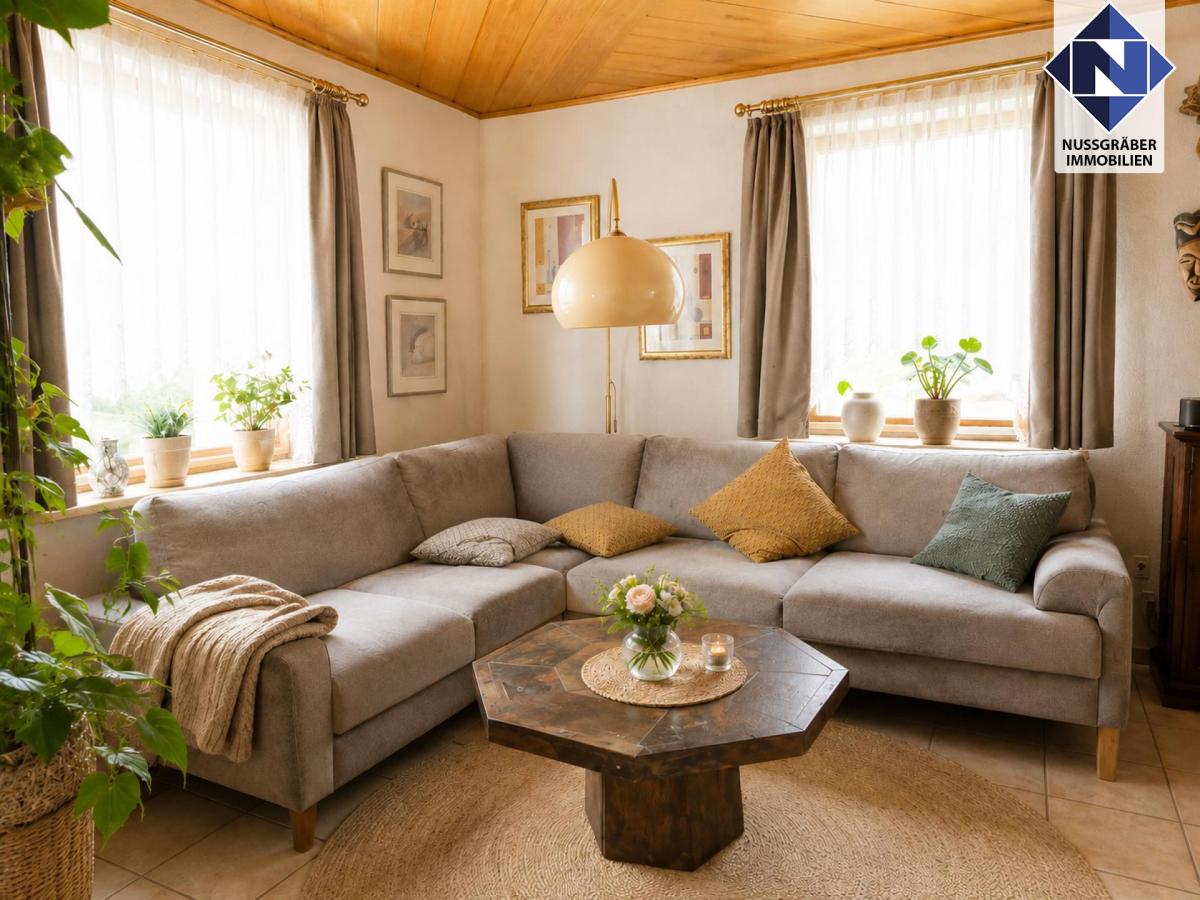 Wohnzimmer- Foto digital bearbeitet
