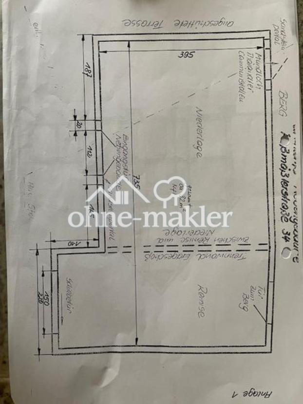 Grundriß Anbau - Werkstatt