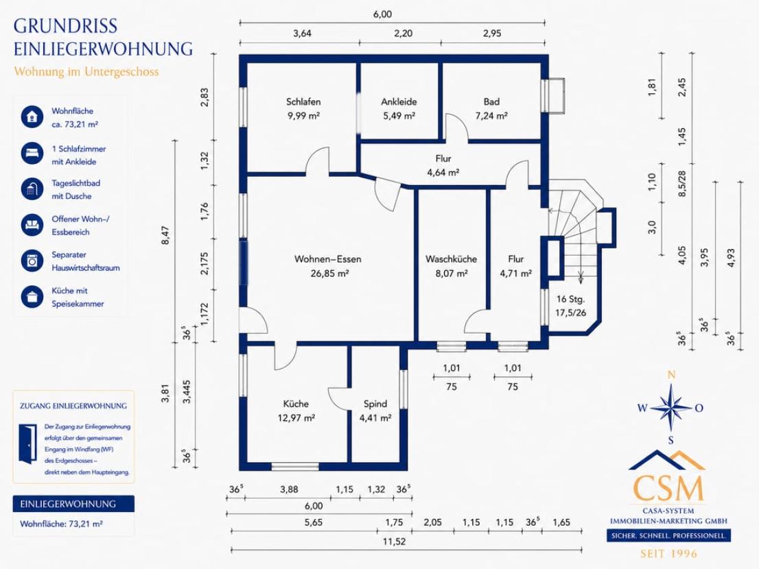 Grundriss Einliegerwohnung